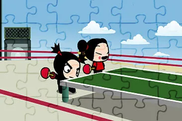 garu y pucca se preparan para jugar pucca