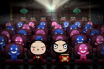 פאזל של garu y pucca estan viendo una pelicula de amor