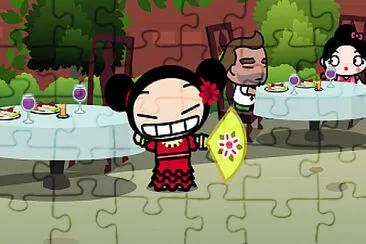 פאזל של pucca se emociona al ver a garu pucca