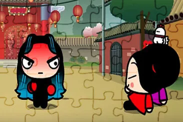 ching y pucca se burlan de garu por su cabello