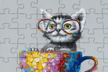 Chat dans une tasse jigsaw puzzle