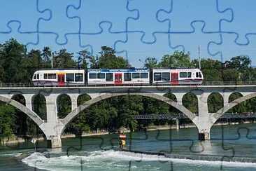 Railroad Bridge Reuss Bremergarten Switz jigsaw puzzle