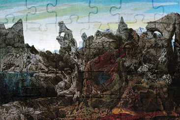 Max Ernst - Paysage avec lac et chimeres (1940)