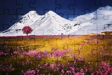 Campo e montanha jigsaw puzzle