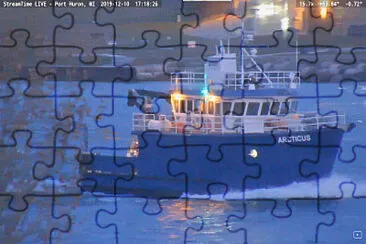 RV Arcticus USGS exiting Lake Huron southbound jigsaw puzzle