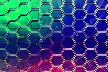 color hexagon abstracts jigsaw puzzle