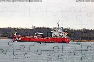 Saltwater Tanker Iver Bright at Algonac jigsaw puzzle