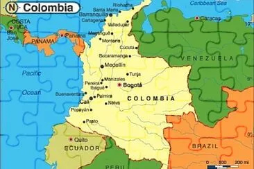 Ubicar las finas y armar Colombia y sus fronteras