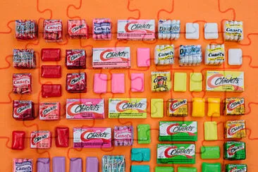 Gum arranged by color