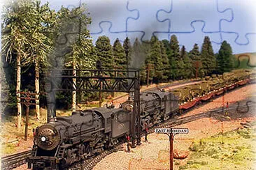 Train miniature jigsaw puzzle