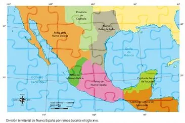 División territorial de Nueva España. jigsaw puzzle