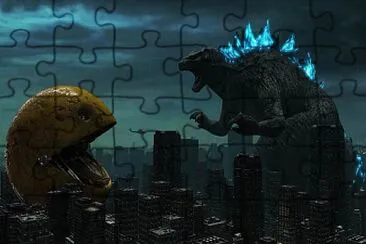 פאזל של Pacman Vs Godzilla