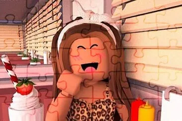 chica comiendo jigsaw puzzle