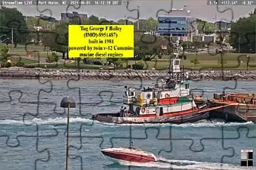 tug George f Bailey pushing a  "scow " barge on St C