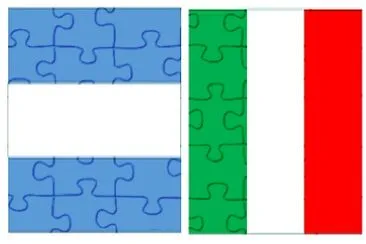 Las banderas de Argentina e Italia