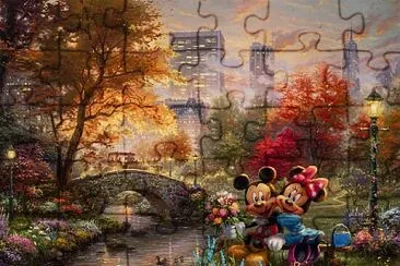 Mickey et Minnie a la riviere jigsaw puzzle