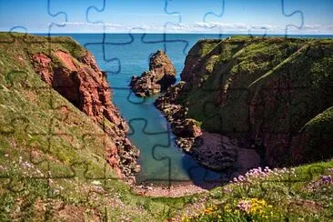 Seaton Cliffs seascape jigsaw puzzle