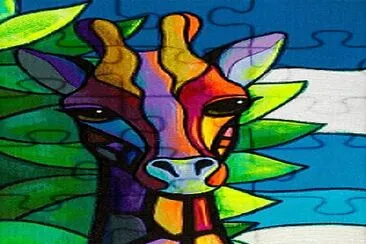 פאזל של Colorful Giraffe