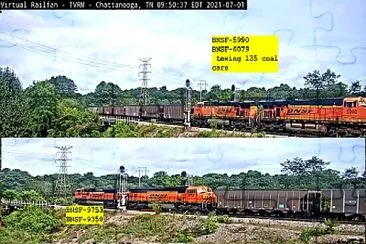 פאזל של CHATT BNSF-5990, 6079, 9753, 9358 135-coal cars