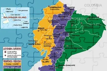 mapa de las regiones naturales del Ecuador jigsaw puzzle