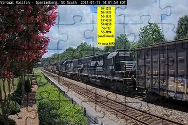 7-Lashup NS train#153  Spartanburg,SC/USA jigsaw puzzle