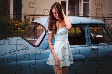 Girl and Car jigsaw puzzle