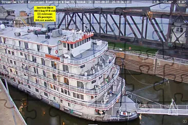 American Queen sternwheeler in Mississippi lock