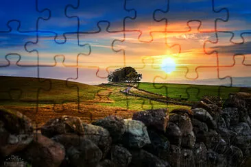 Country road sunset jigsaw puzzle