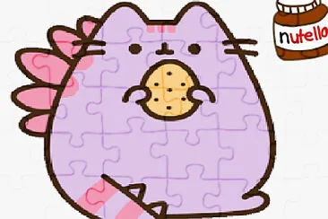 pusheen la gata una famosa y bonnnita gata ,disfruta de los rompecabezas con pusheen