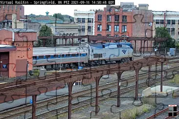 Amtrak engine 101 departing Springfield,Mass/USA