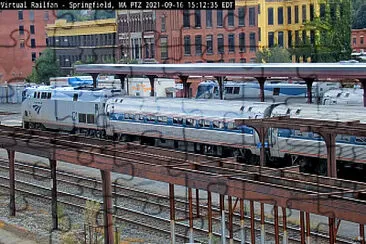 Amtrak engine #-121   #85 at Springfield,Mass/USA