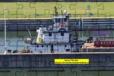 towboat  "Miss Kate " upbound from Stratton Lock, Ohio River 09-2021 jigsaw puzzle