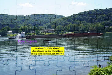 towboat   "L Dale Mann  " downbound Ohio River, Sept 2021 jigsaw puzzle