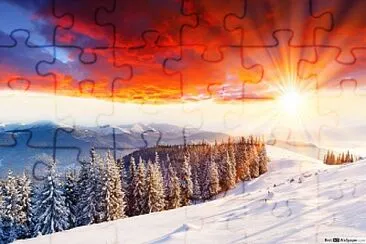 sundown on snow