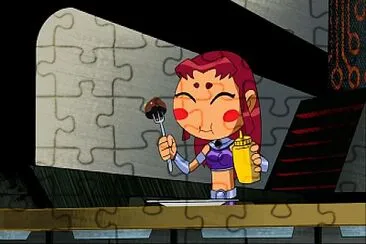 פאזל של starfire se como su panqueque los jovenes titanes