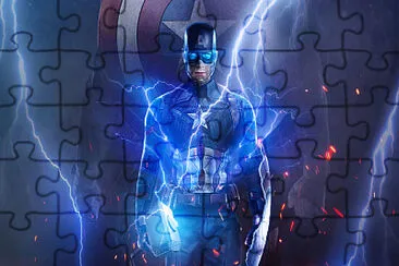 capitan america con el martillo de thor jigsaw puzzle