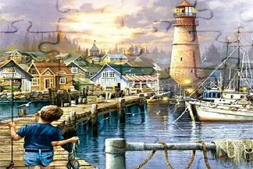 Fishing jigsaw puzzle