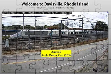 פאזל של Amtrak Acela Express Power Car # 2038 at Davisville,Ri Hi Speed Rails