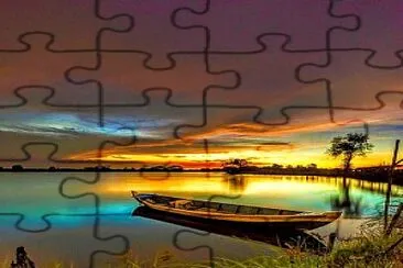 bote al atardecer jigsaw puzzle