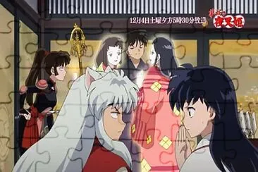 inuyasha y kagome susurran sobre miroku hanyo no yashahime jigsaw puzzle