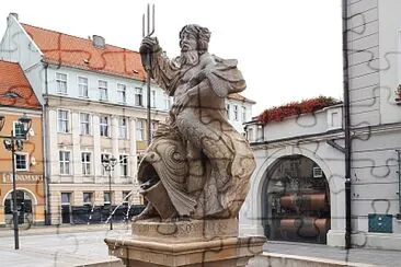 La fontana con il Nettuno a Gliwice, Polonia