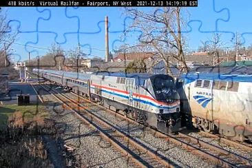 AMTRAK train #63 and #64 meet in Fairport, NY/USA