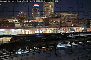 Springfield Amtrak Depot arrival at Night