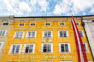 פאזל של Die Getreidegasse und Mozarts Geburtshaus