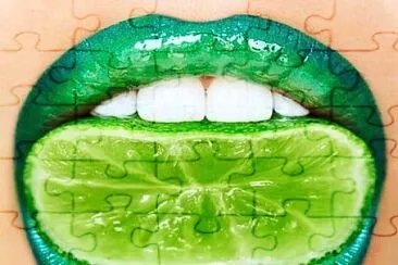 Lime lips jigsaw puzzle