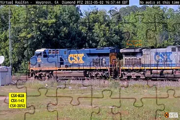 CSX-828, CSX-142 at Waycross,GA/USA jigsaw puzzle