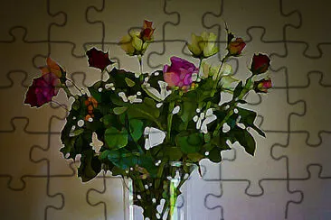 פאזל של Vase avec roses