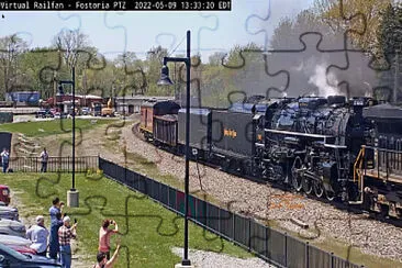  "steamer  " NKP-765 passing thru Fostoria, Ohio/USA thrilling the fan