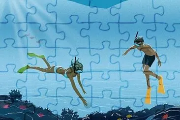 Coral diving jigsaw puzzle