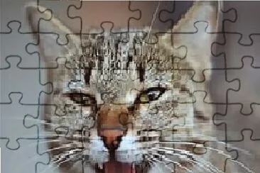 Meowing Grey Tabby jigsaw puzzle